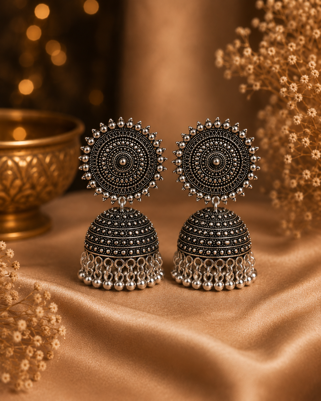 The Chandrakala Noir Jhumkas