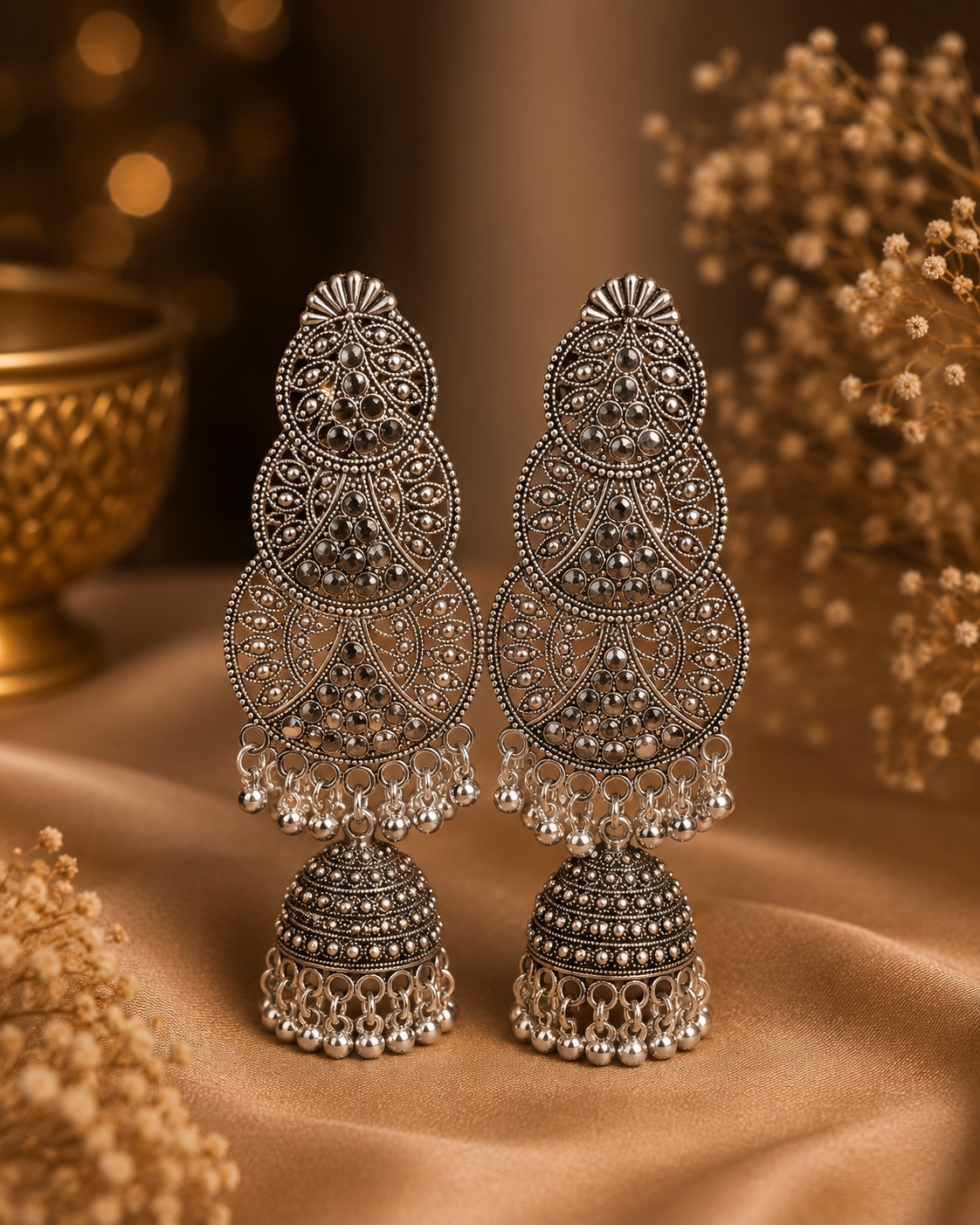 The Maharani Mayur Jhumkas