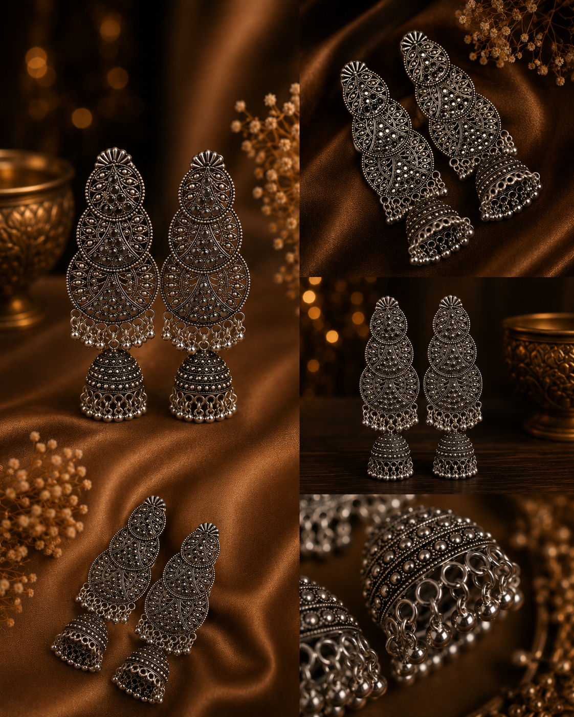 The Maharani Mayur Jhumkas