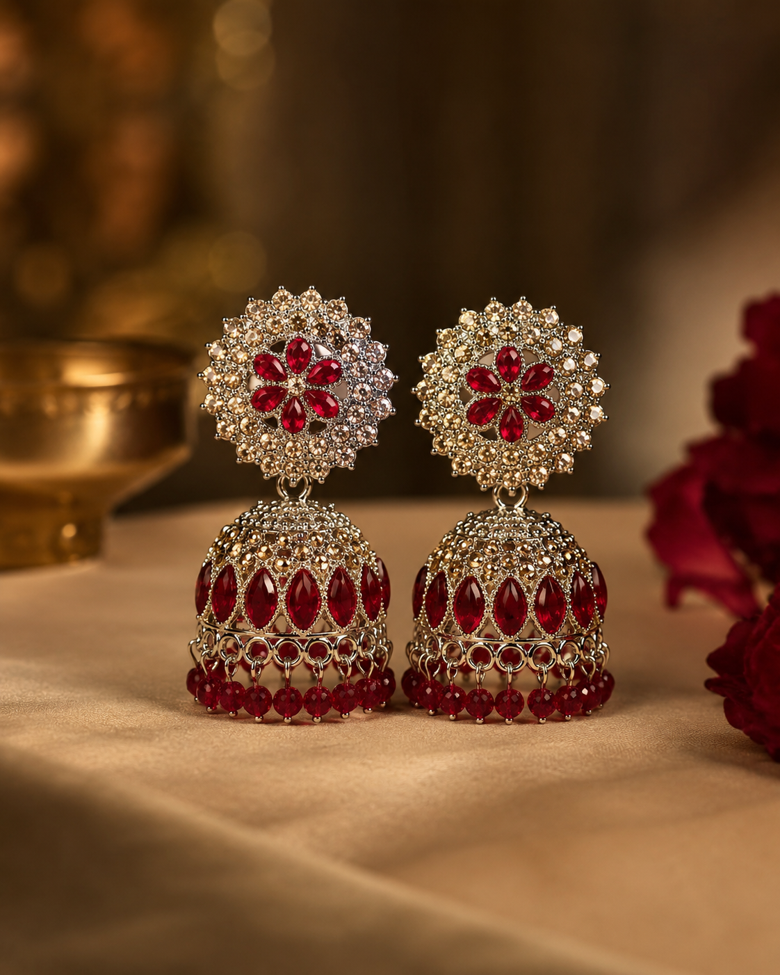 The Maharani Rosette Jhumkas